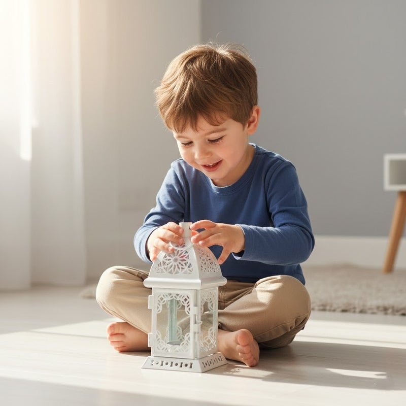 فانوس رمضان معدني - ابيض - 6032 - Image 2